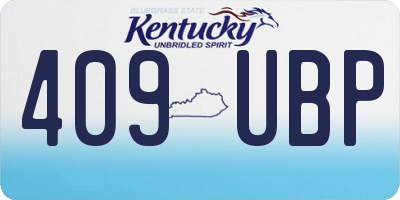 KY license plate 409UBP