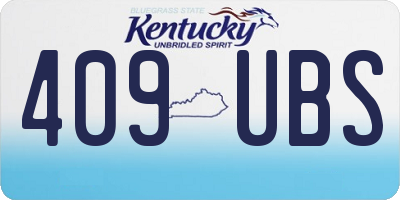 KY license plate 409UBS