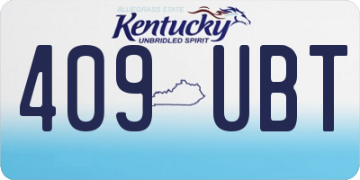 KY license plate 409UBT