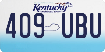 KY license plate 409UBU