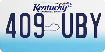 KY license plate 409UBY