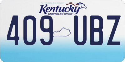 KY license plate 409UBZ