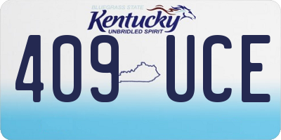 KY license plate 409UCE