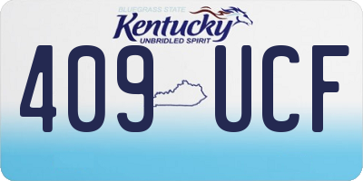 KY license plate 409UCF