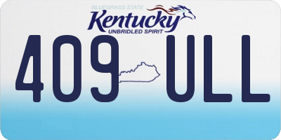 KY license plate 409ULL
