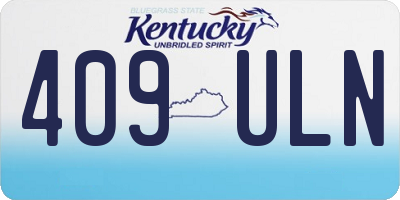 KY license plate 409ULN