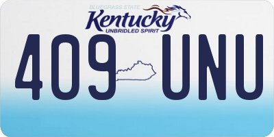 KY license plate 409UNU