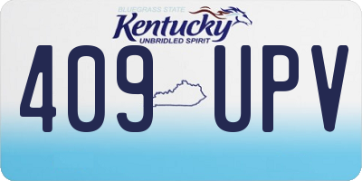 KY license plate 409UPV