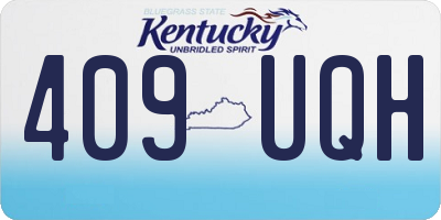 KY license plate 409UQH