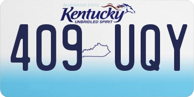 KY license plate 409UQY