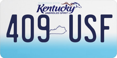 KY license plate 409USF