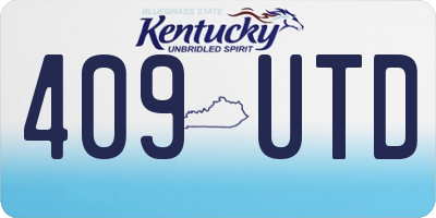 KY license plate 409UTD