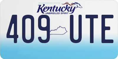 KY license plate 409UTE