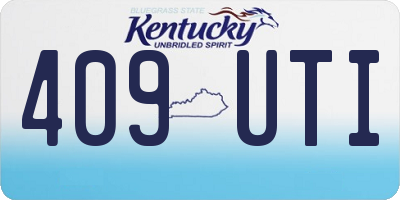 KY license plate 409UTI