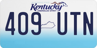 KY license plate 409UTN