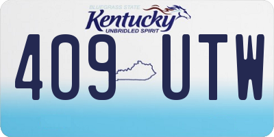 KY license plate 409UTW