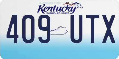 KY license plate 409UTX