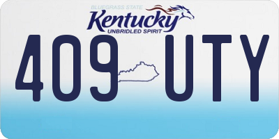 KY license plate 409UTY