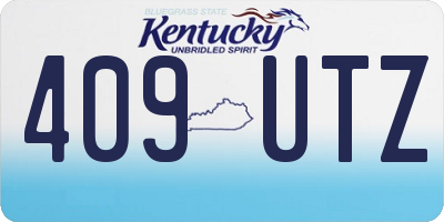 KY license plate 409UTZ
