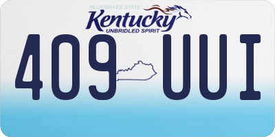 KY license plate 409UUI