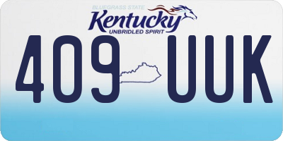 KY license plate 409UUK