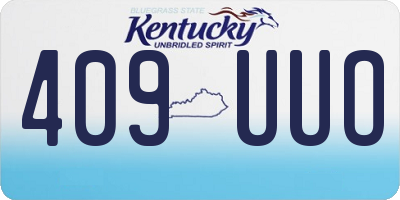 KY license plate 409UUO