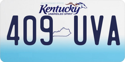 KY license plate 409UVA