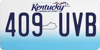KY license plate 409UVB