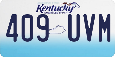 KY license plate 409UVM