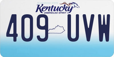 KY license plate 409UVW