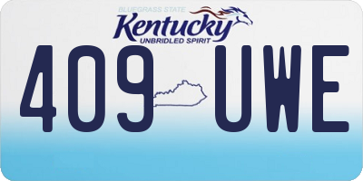 KY license plate 409UWE