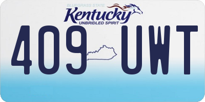 KY license plate 409UWT