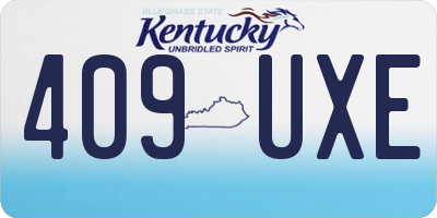 KY license plate 409UXE