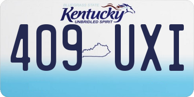 KY license plate 409UXI