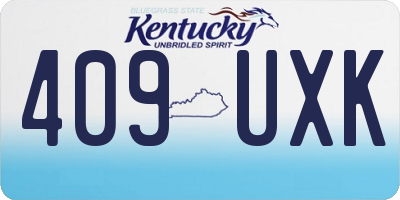 KY license plate 409UXK