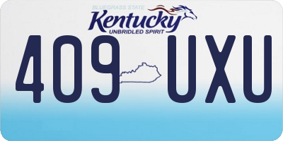 KY license plate 409UXU