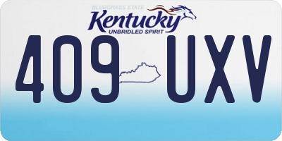 KY license plate 409UXV