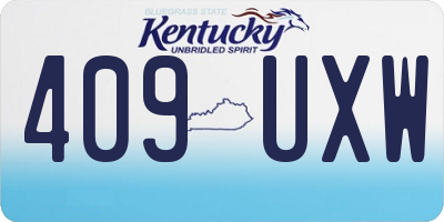 KY license plate 409UXW