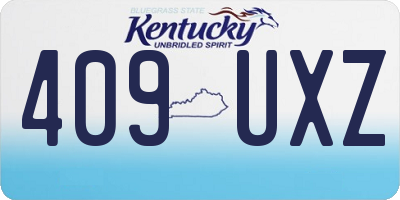 KY license plate 409UXZ