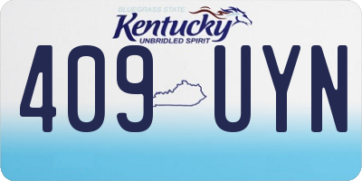 KY license plate 409UYN