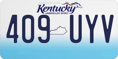 KY license plate 409UYV