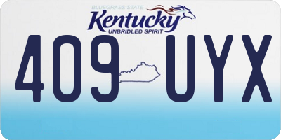 KY license plate 409UYX