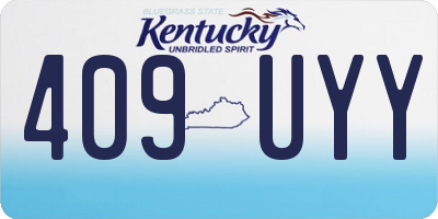KY license plate 409UYY