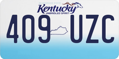 KY license plate 409UZC