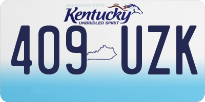 KY license plate 409UZK