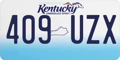 KY license plate 409UZX