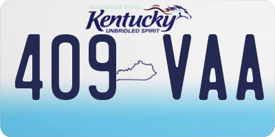 KY license plate 409VAA