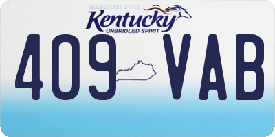 KY license plate 409VAB