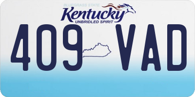 KY license plate 409VAD