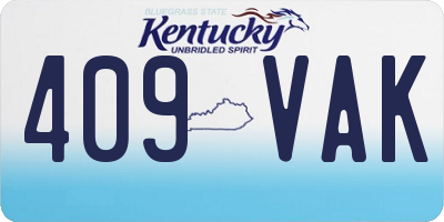KY license plate 409VAK